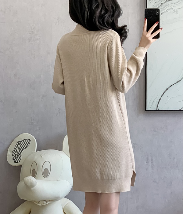 Korean style small fellow sweater loose dress