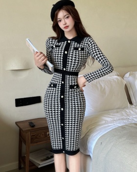 Ladies bottoming long dress long sleeve overcoat for women