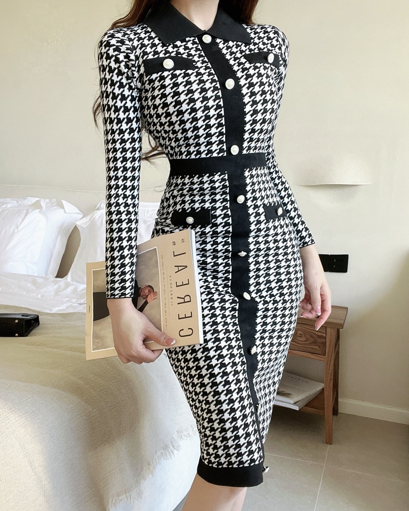 Ladies bottoming long dress long sleeve overcoat for women