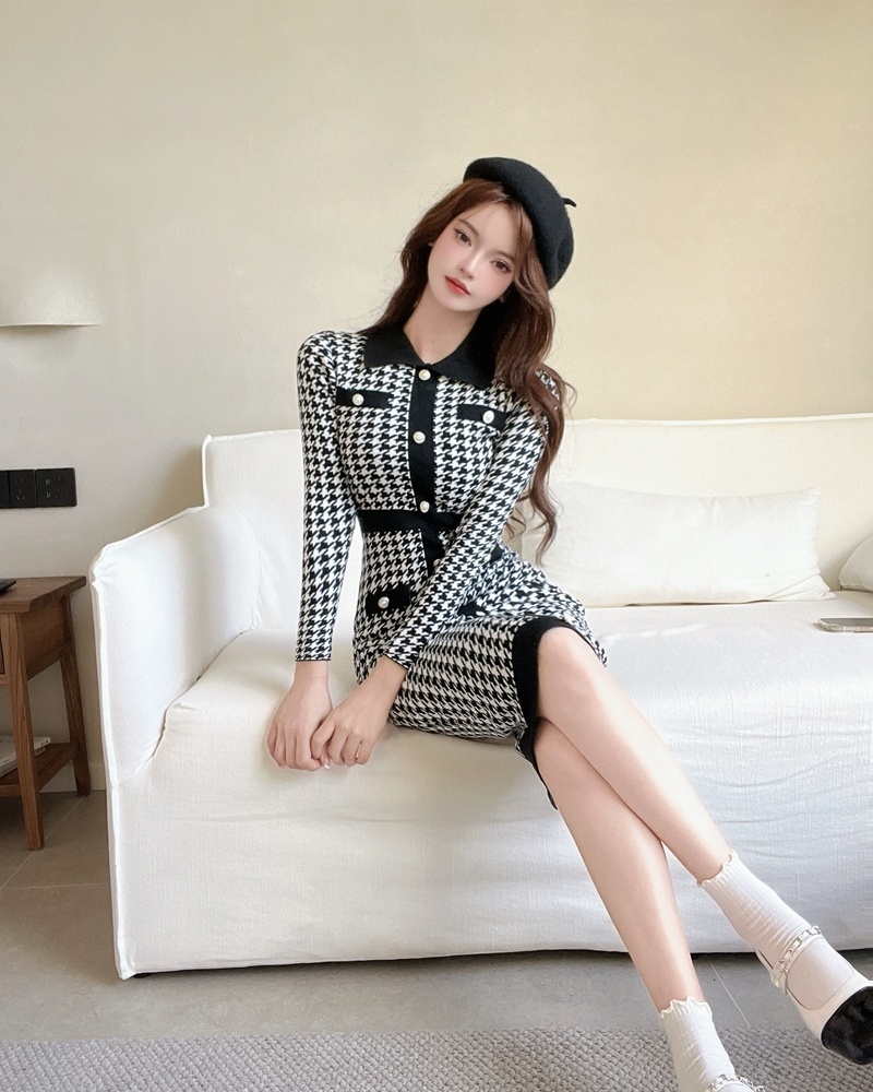 Ladies bottoming long dress long sleeve overcoat for women