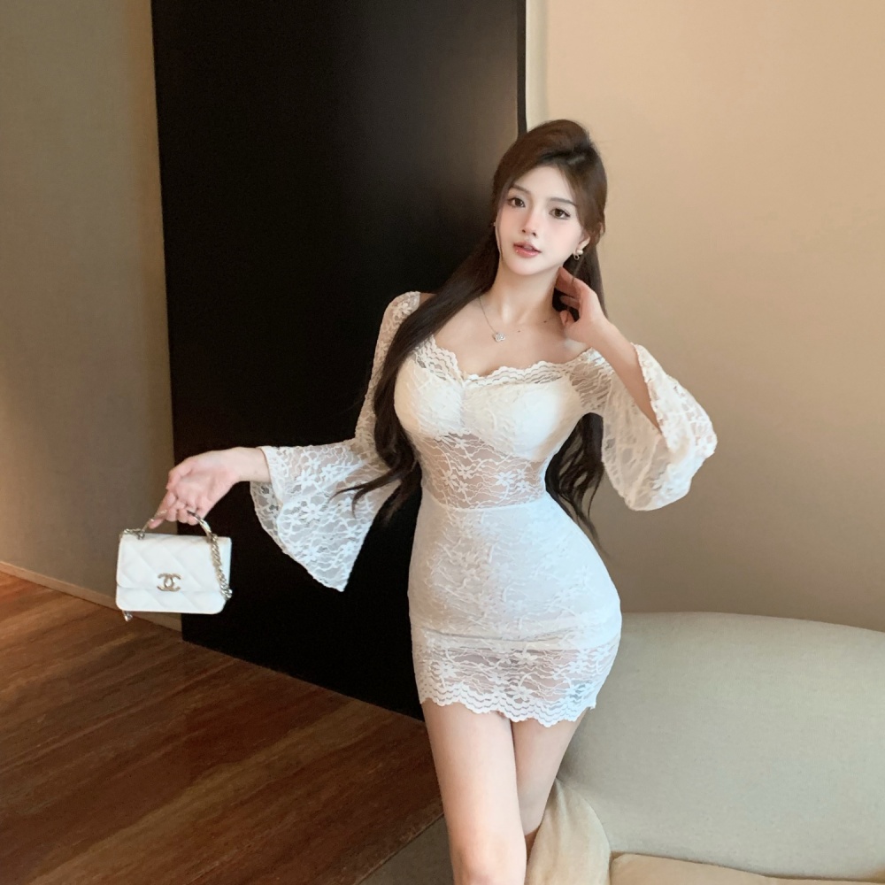 White fashion sexy package hip dress for women