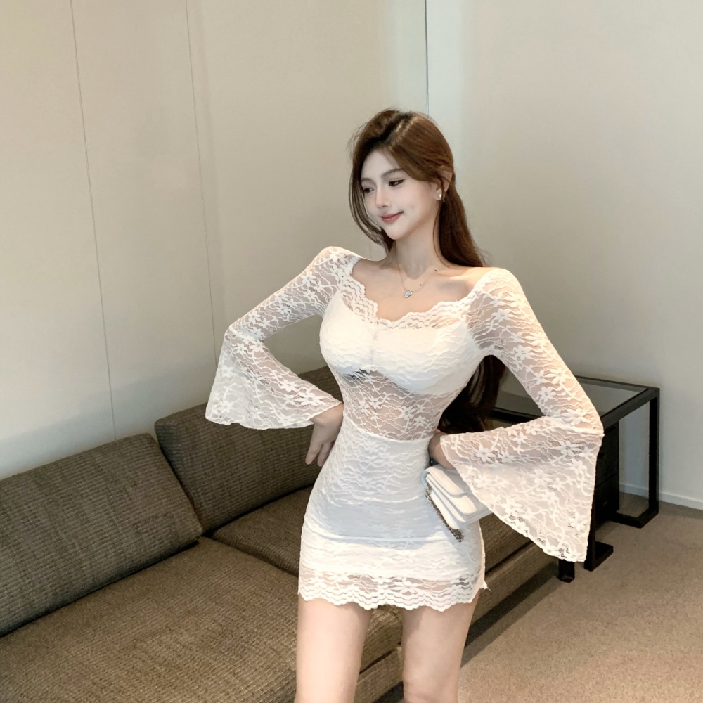 White fashion sexy package hip dress for women