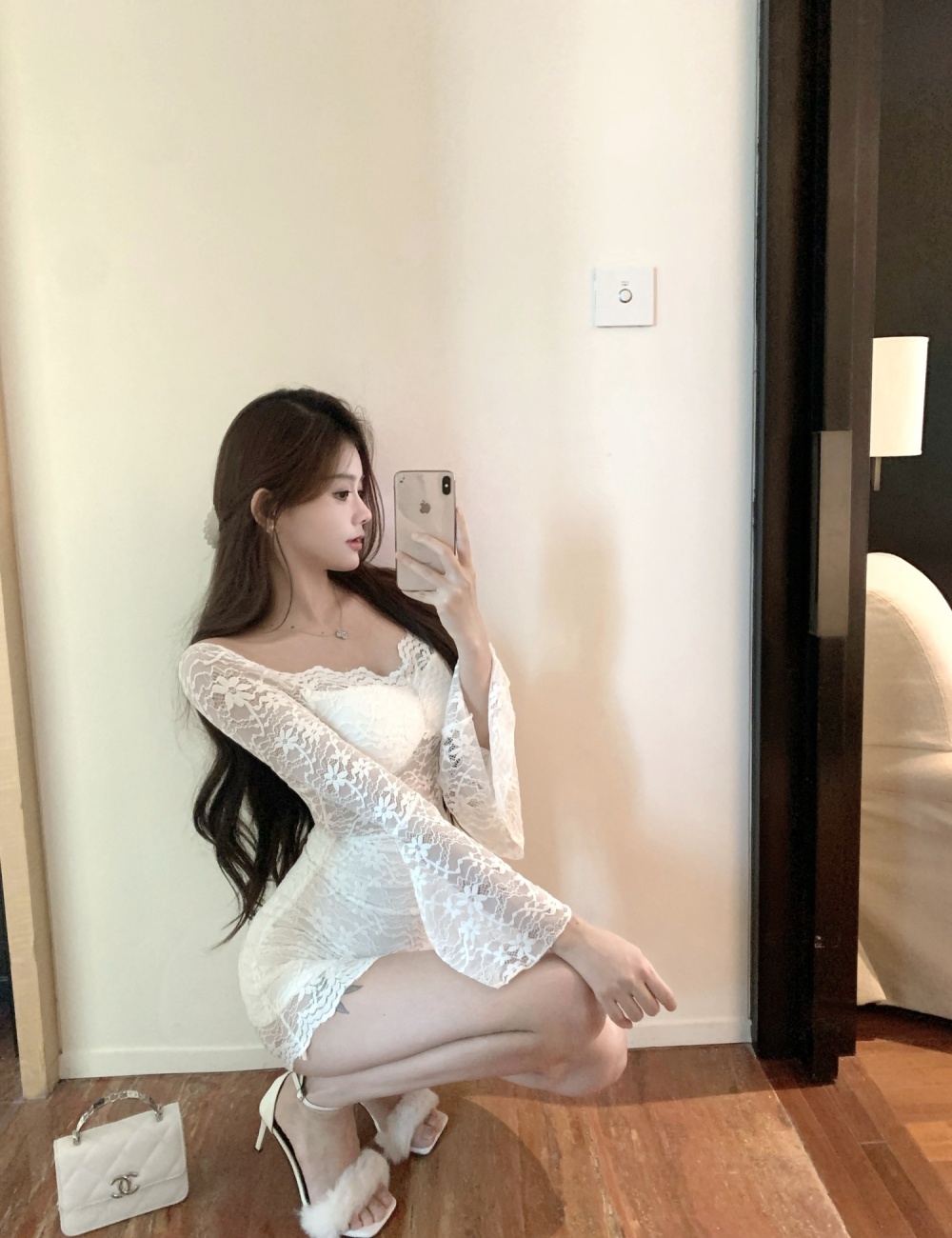 White fashion sexy package hip dress for women