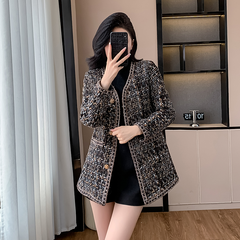 Ladies establishment coarse flower fashion temperament coat