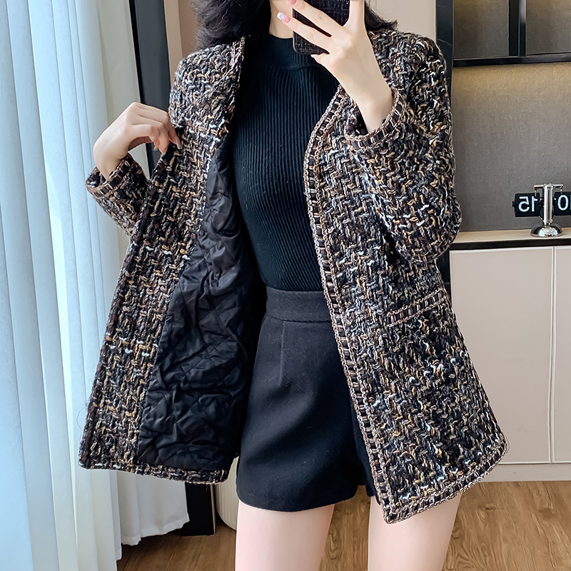 Ladies establishment coarse flower fashion temperament coat