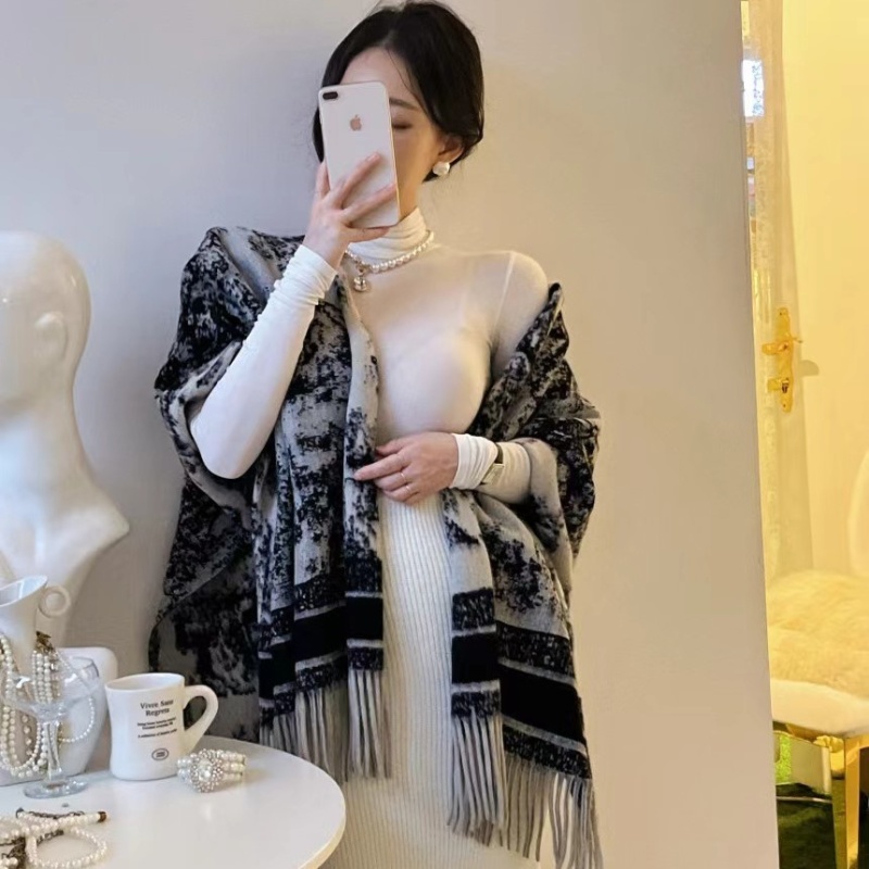 Ink retro shawl noble Korean style cloak