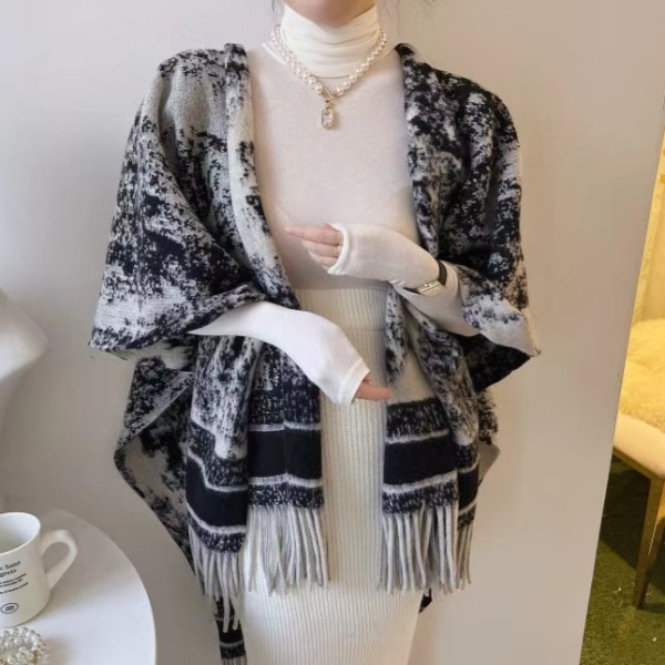 Ink retro shawl noble Korean style cloak