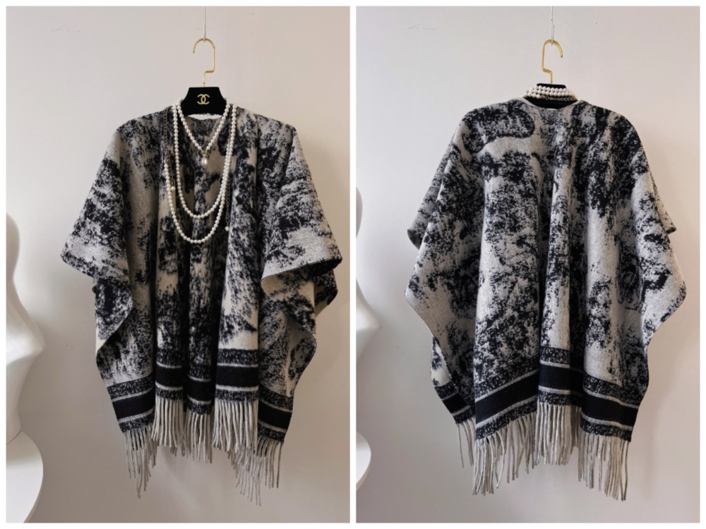 Ink retro shawl noble Korean style cloak