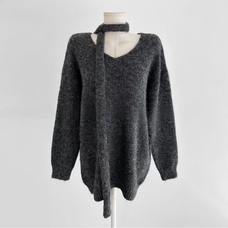 France style Korean style long sleeve simple sweater