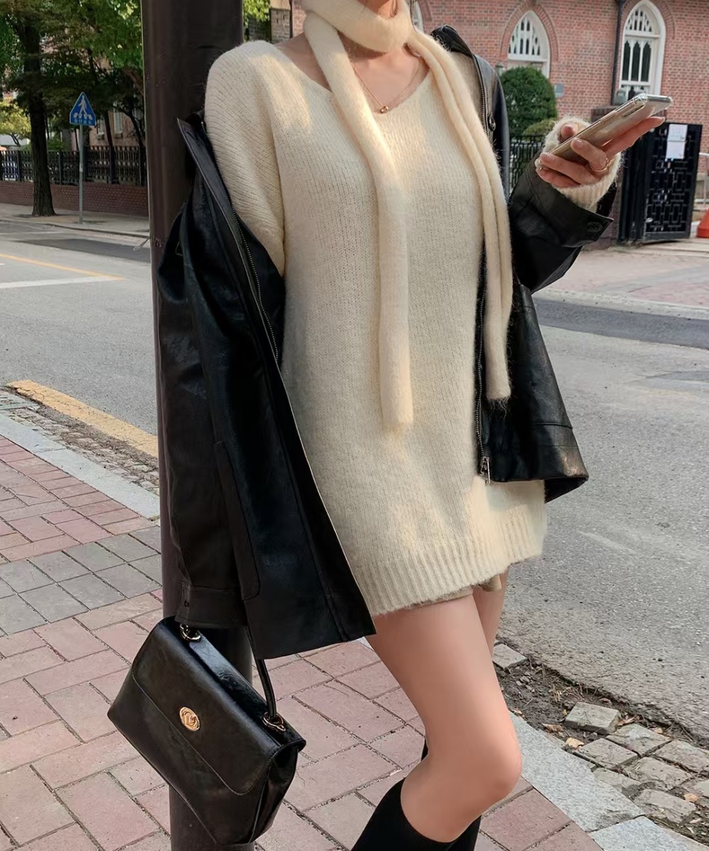 France style Korean style long sleeve simple sweater