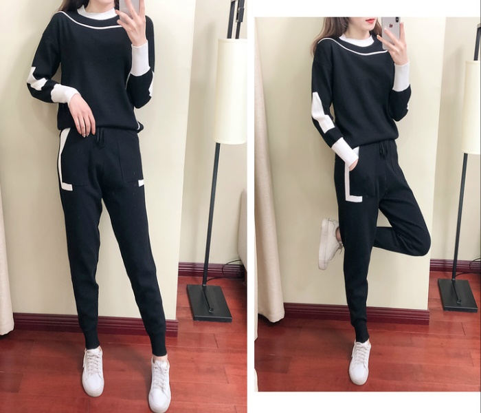 Casual large yard knitted tops 2pcs set