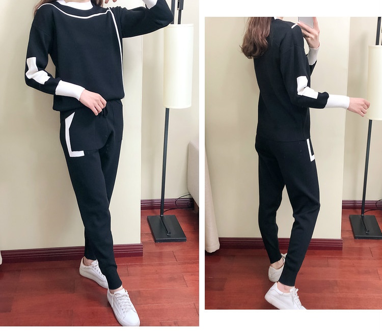 Casual large yard knitted tops 2pcs set