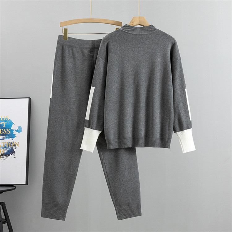 Casual large yard knitted tops 2pcs set