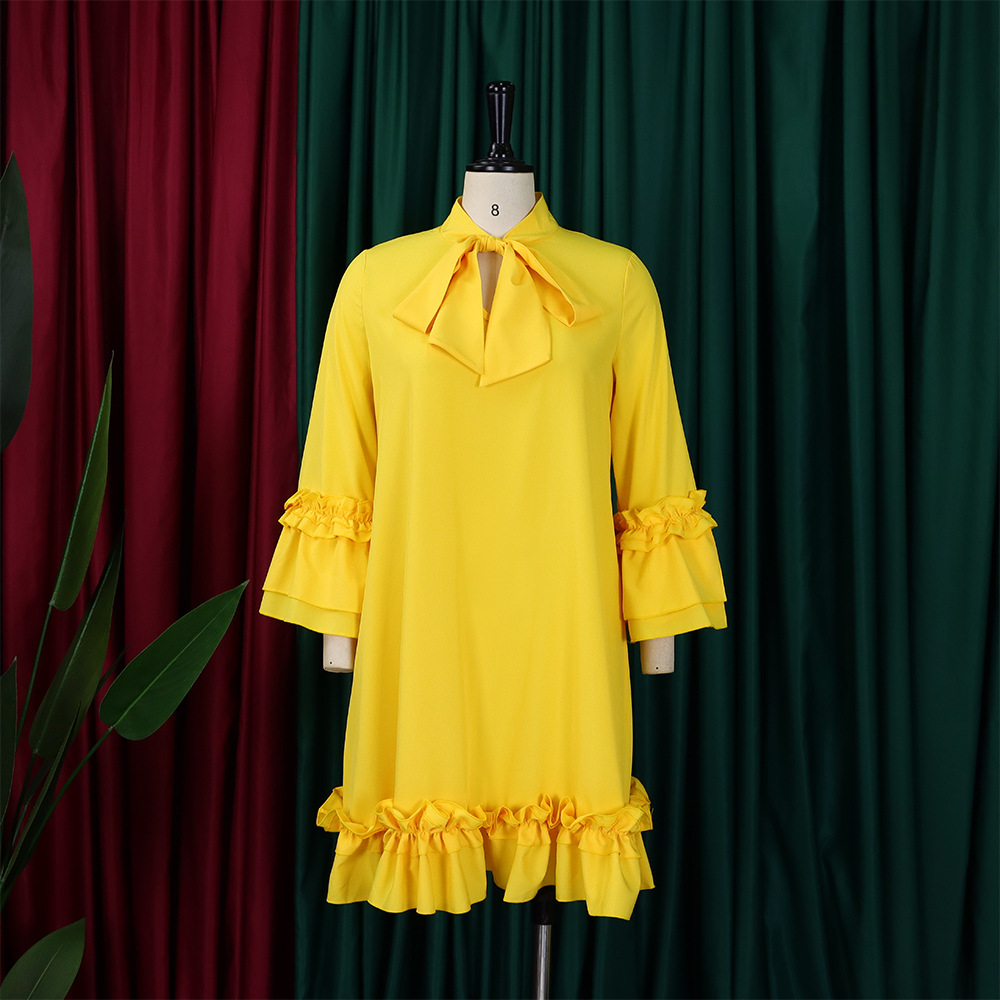 Large yard lotus sleeve dress for women