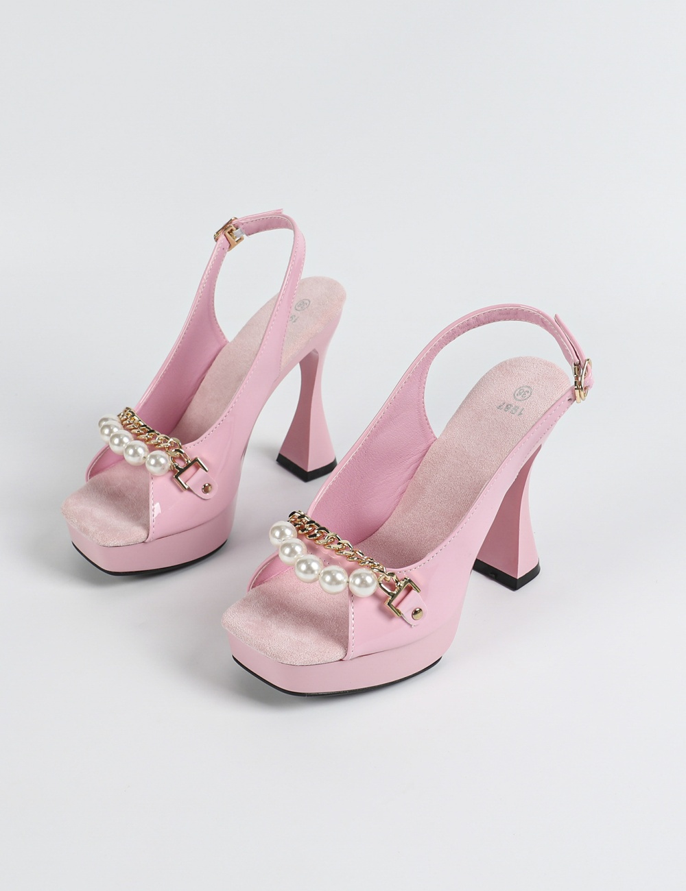 Model pearl square head fashion antiskid sandals