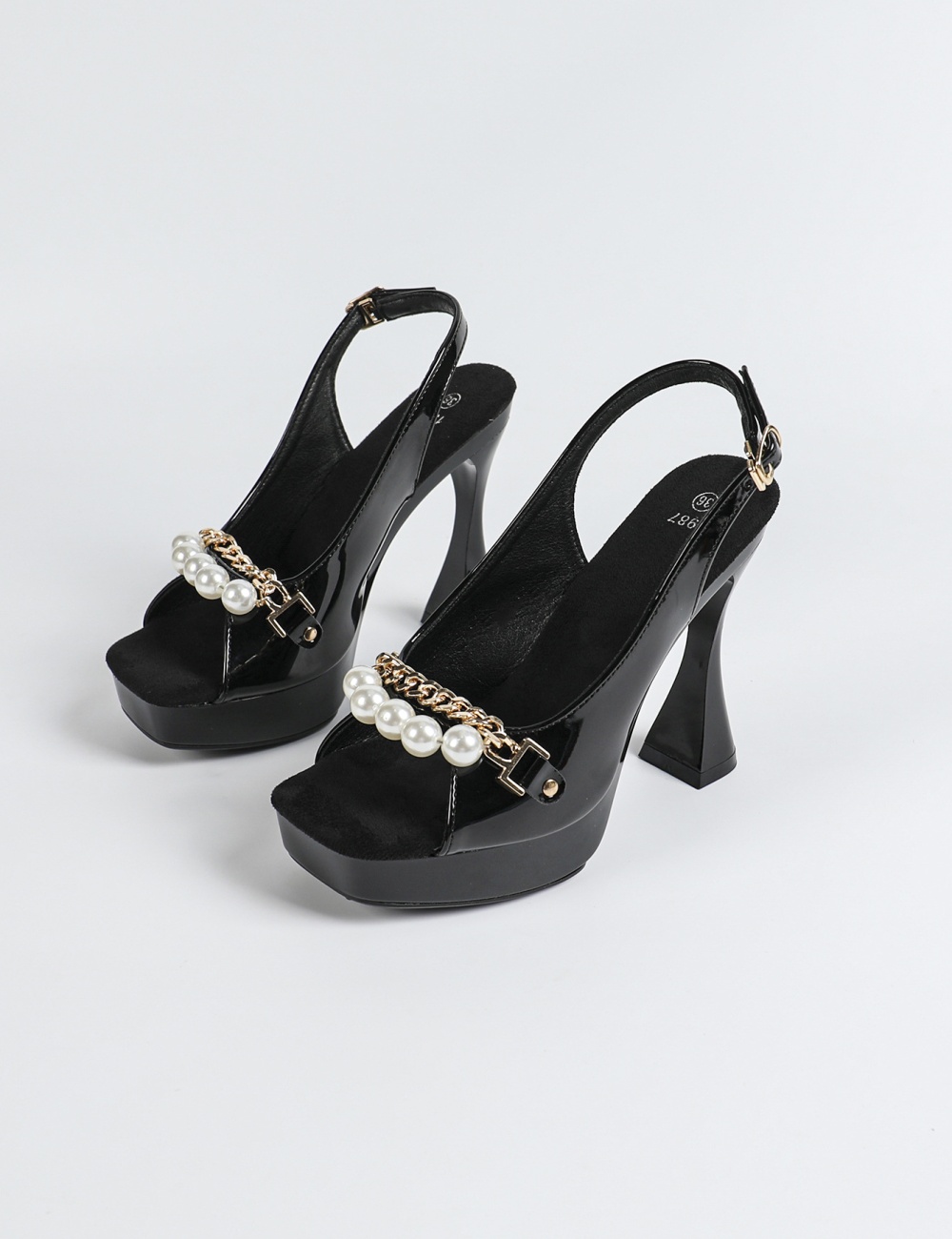 Model pearl square head fashion antiskid sandals