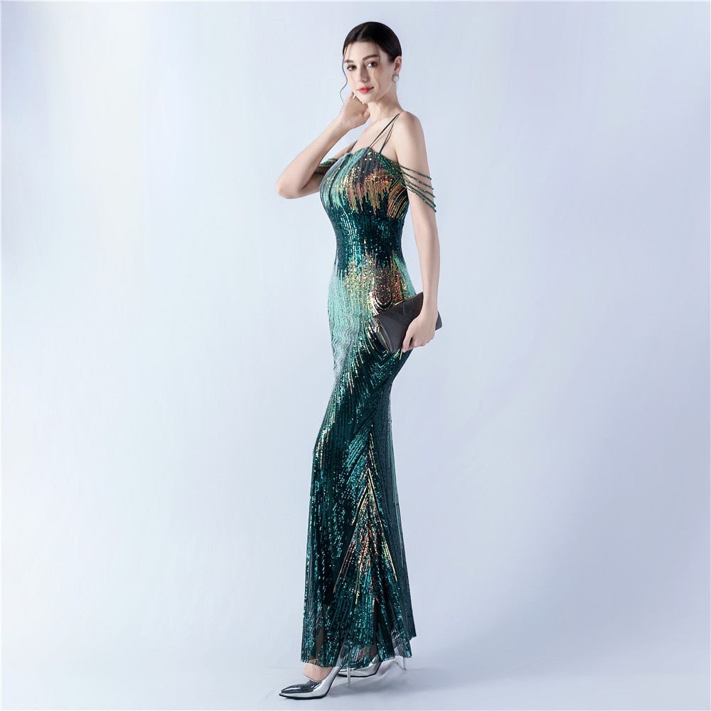 Beading preside colors sequins banquet evening dress