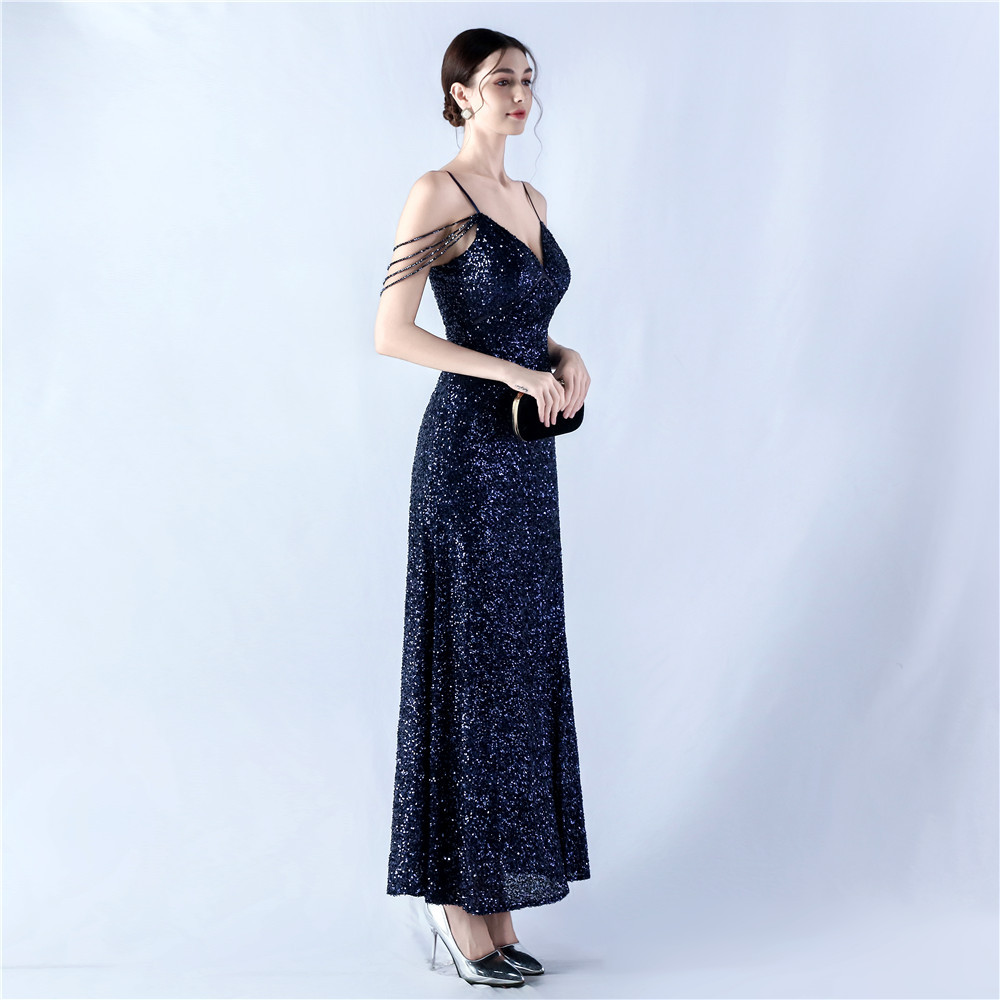 Big skirt gauze evening dress sling formal dress