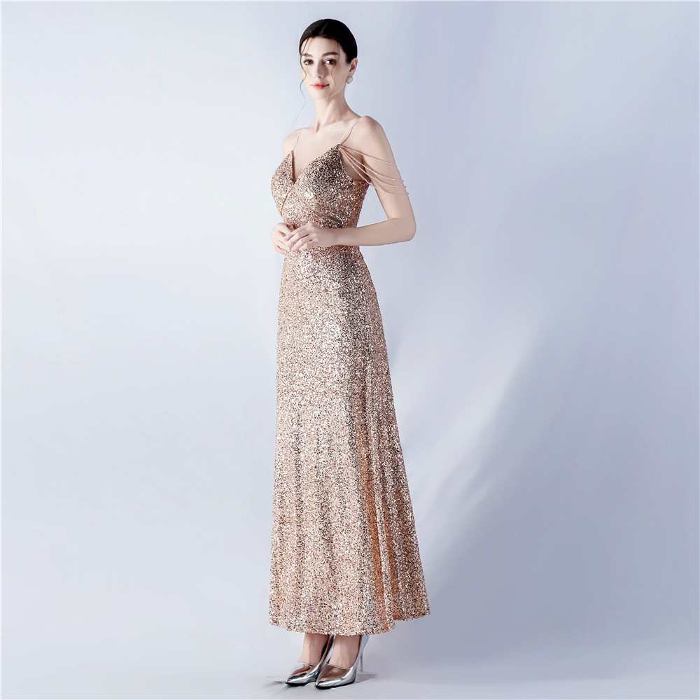 Big skirt gauze evening dress sling formal dress