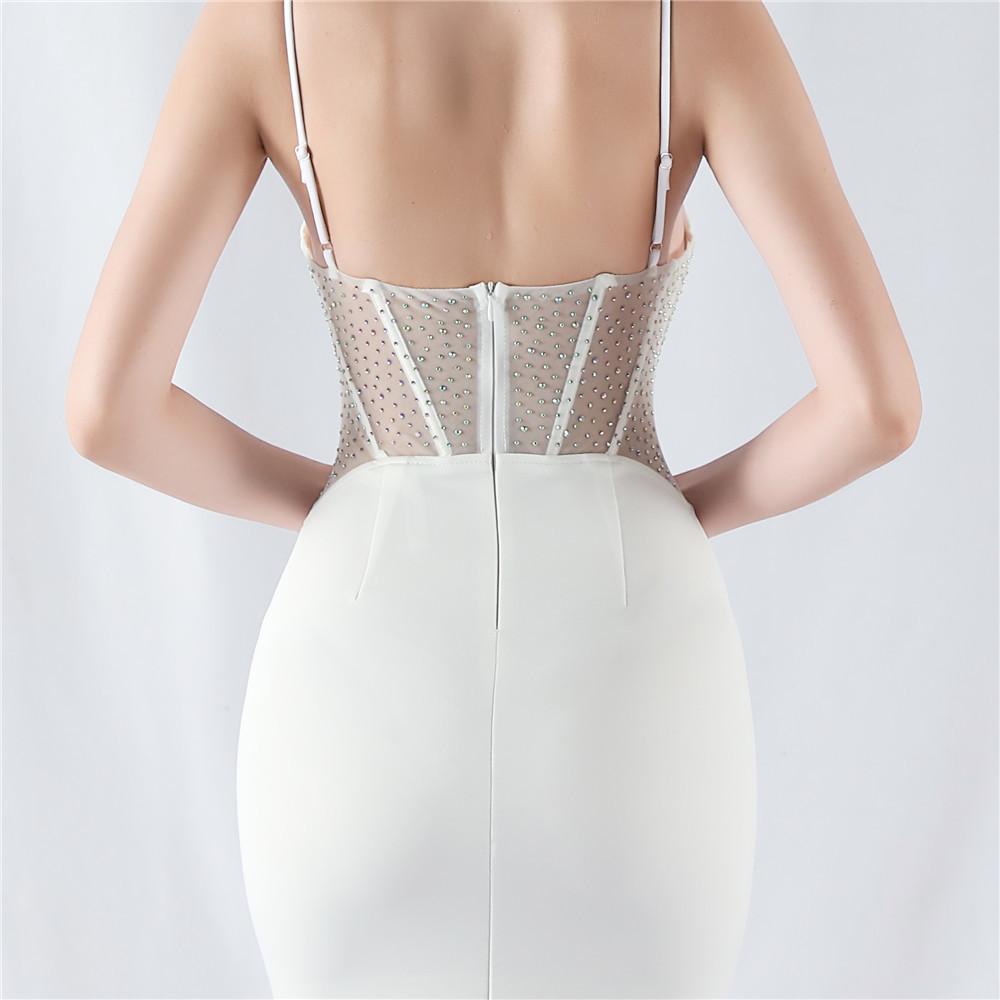 Mermaid shaping evening dress sling gauze waistcoat