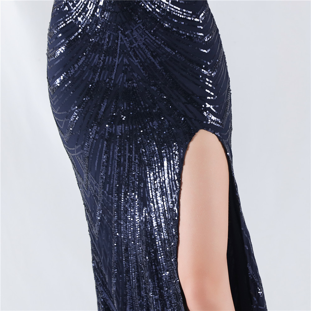 Shoulder colors evening dress beading sequins formal dress