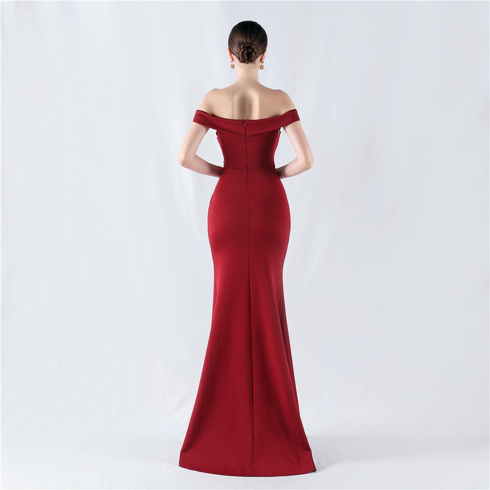 Flat shoulder classic evening dress