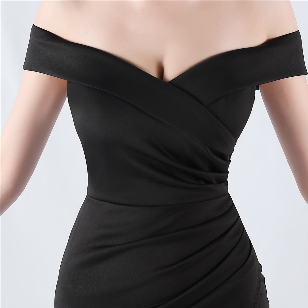 Flat shoulder classic evening dress