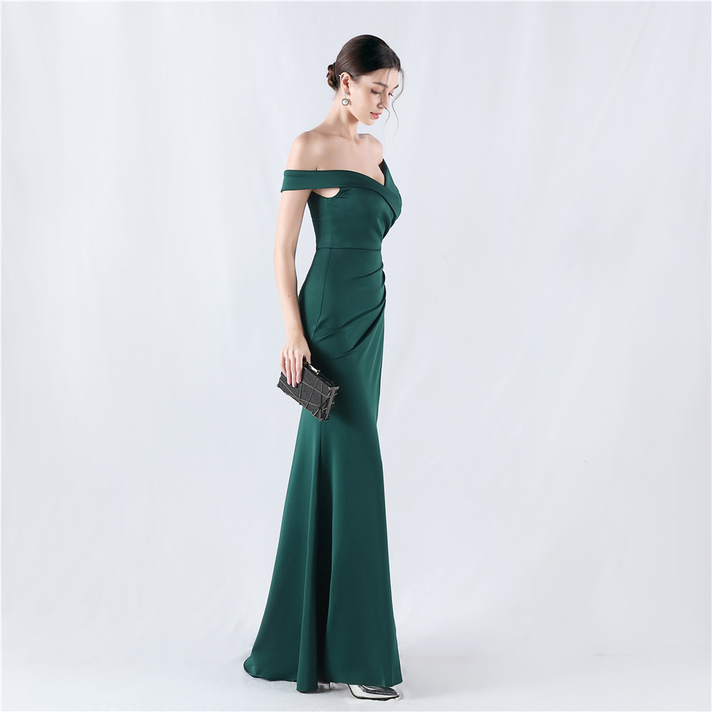 Flat shoulder classic evening dress