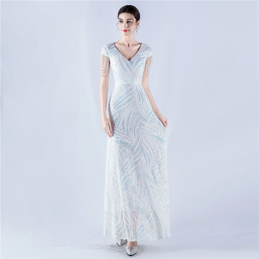 A-line beading dress big skirt formal dress