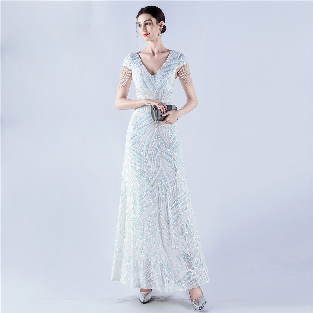 A-line beading dress big skirt formal dress