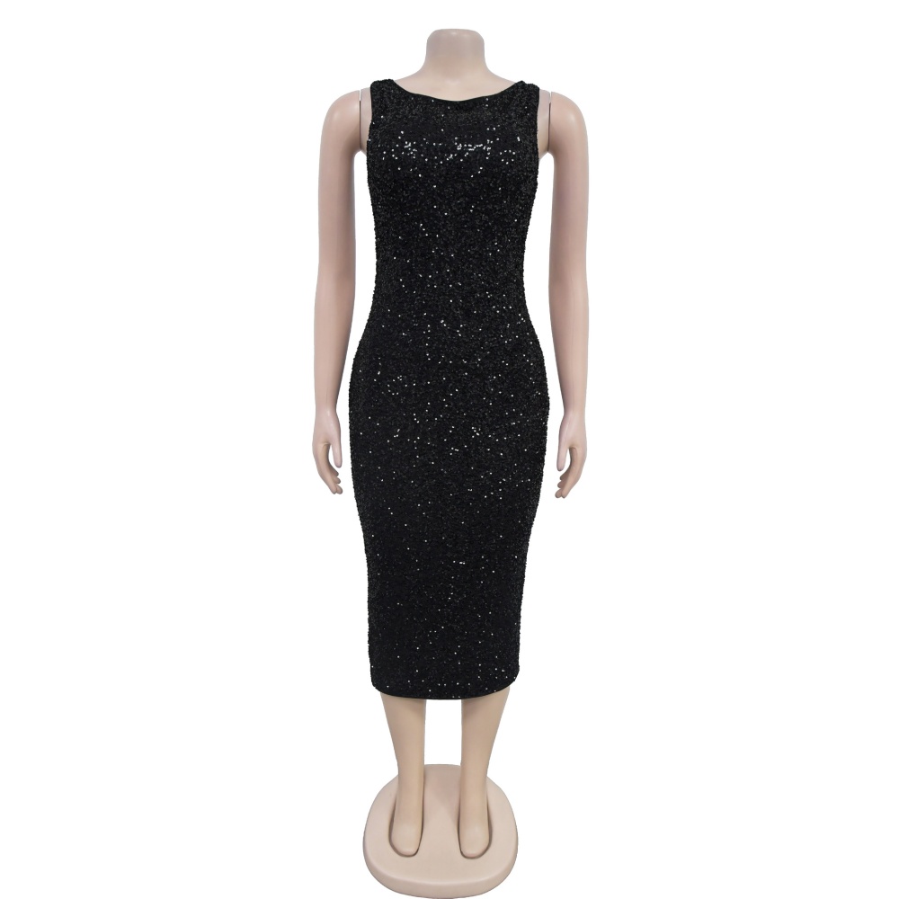 Sequins European style long dress fashion dress for women