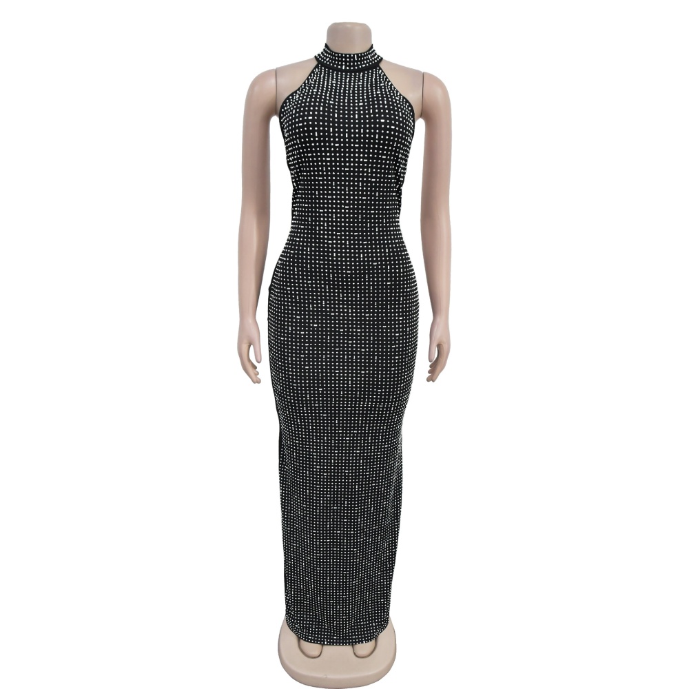 Rhinestone fashion slim halter sexy European style dress