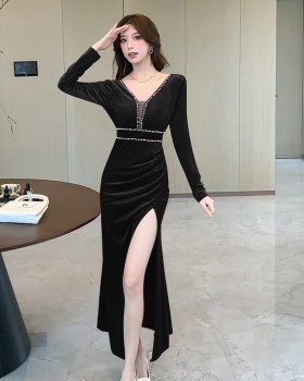 Package hip autumn long dress elasticity fashion dress