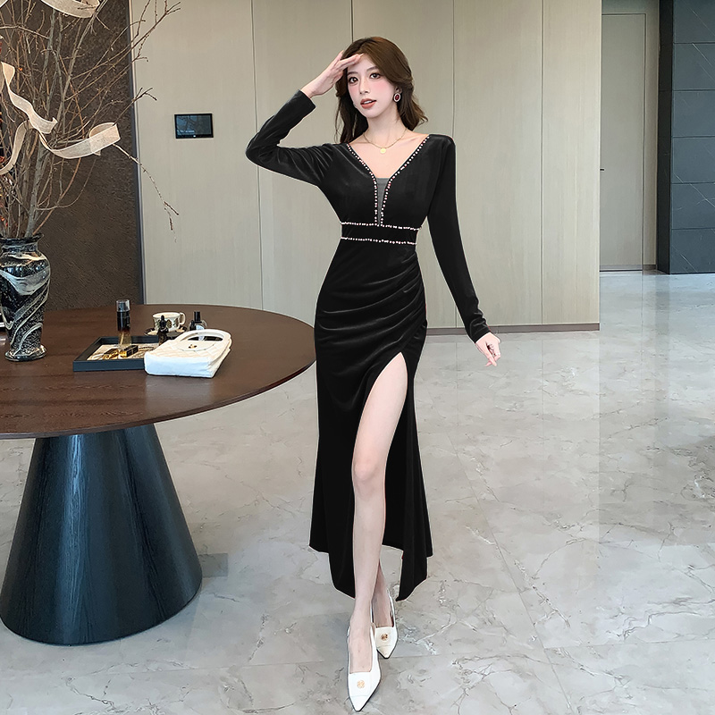 Package hip autumn long dress elasticity fashion dress