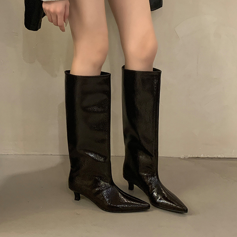 Fine-root pointed thigh boots autumn boots for women