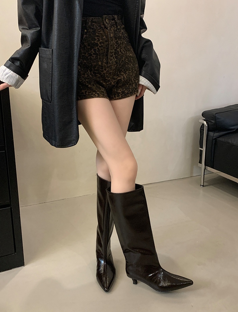 Fine-root pointed thigh boots autumn boots for women