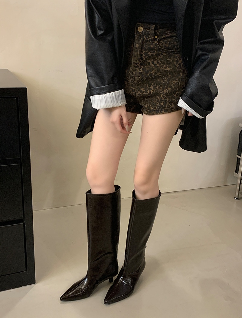 Fine-root pointed thigh boots autumn boots for women