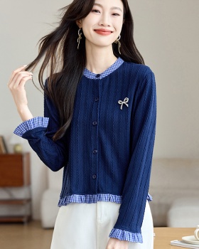 France style Pseudo-two long sleeve niche tops