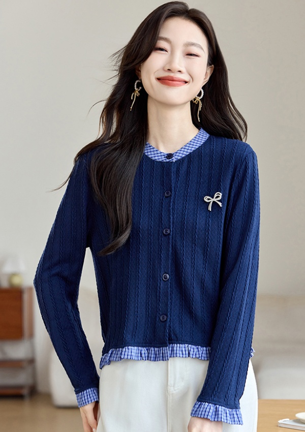 France style Pseudo-two long sleeve niche tops