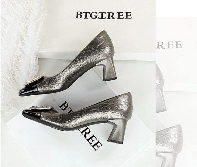 Banquet European style thick metal shoes for women