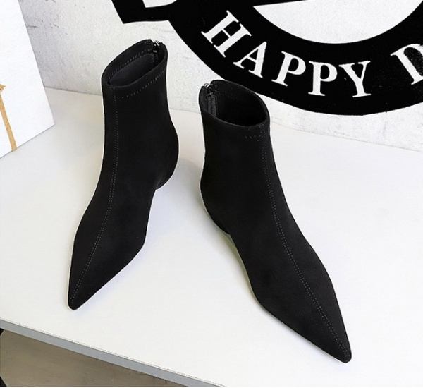 Simple slim short boots pointed women's boots