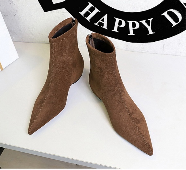 Simple slim short boots pointed women's boots