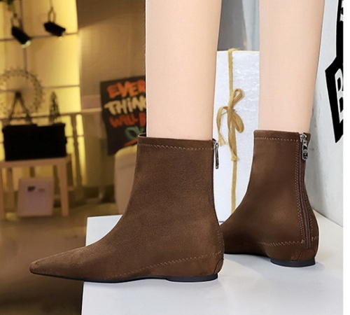 Simple slim short boots pointed women's boots