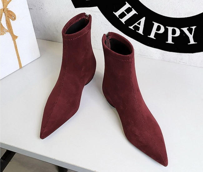 Simple slim short boots pointed women's boots