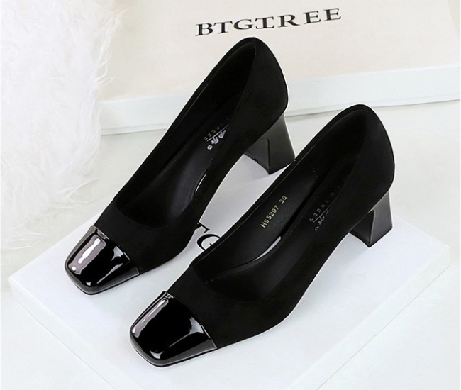 European style low thick all-match fashion shoes for women