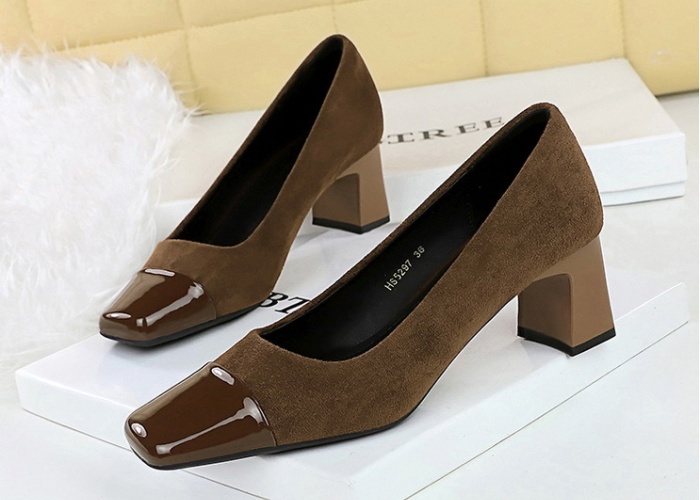 European style low thick all-match fashion shoes for women