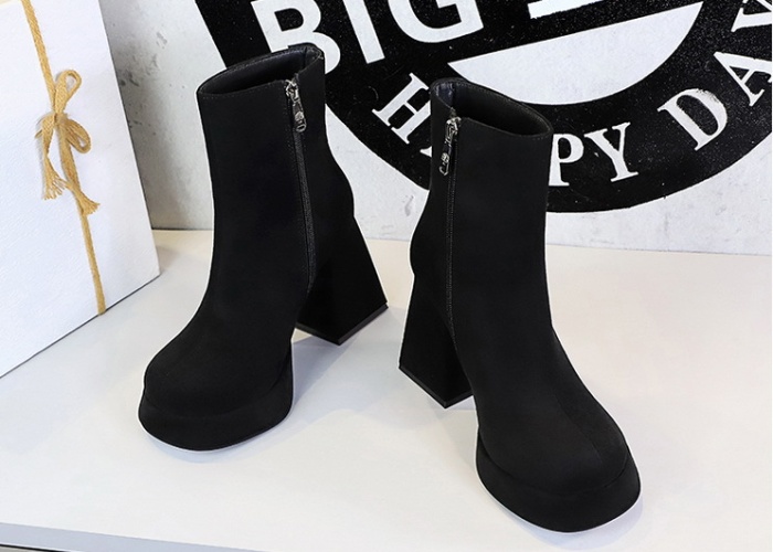 Winter platform high-heeled short boots