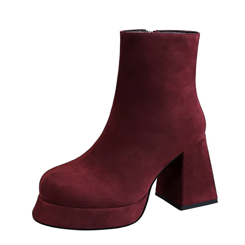 Winter platform high-heeled short boots