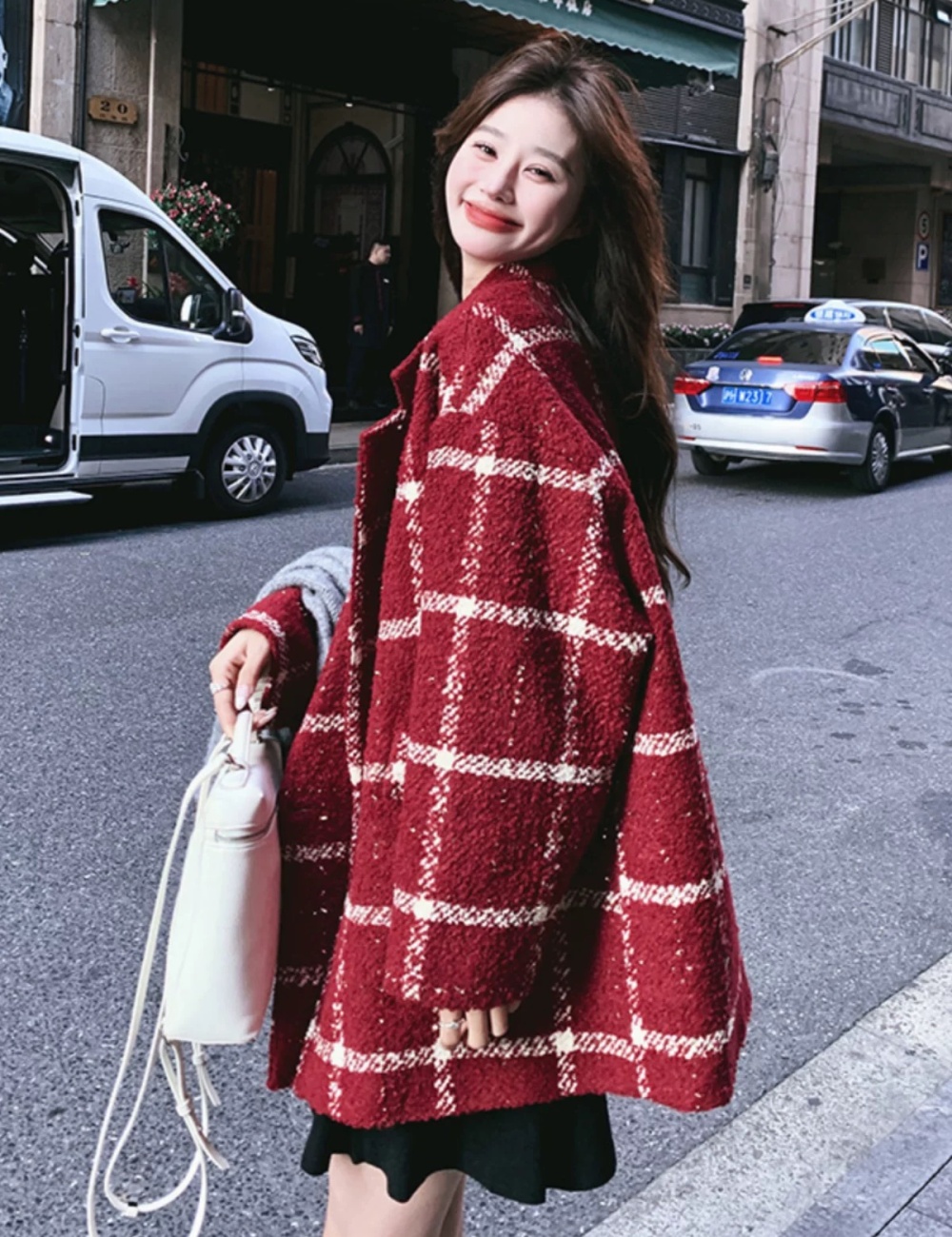 Loose wool coat autumn and winter overcoat for women