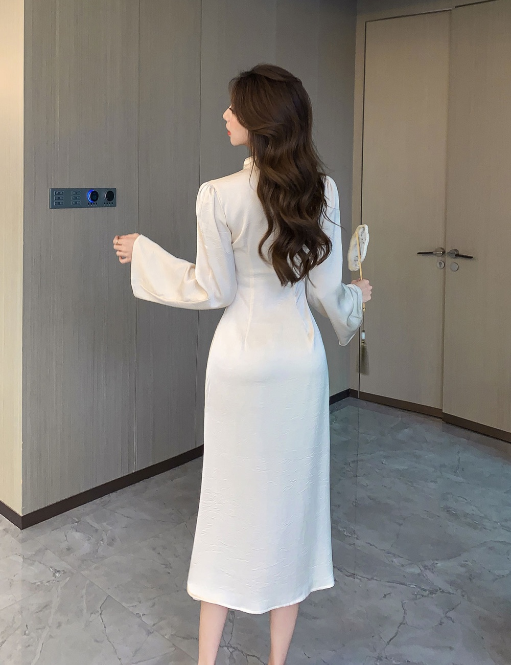 Annual meeting autumn long dress temperament dress